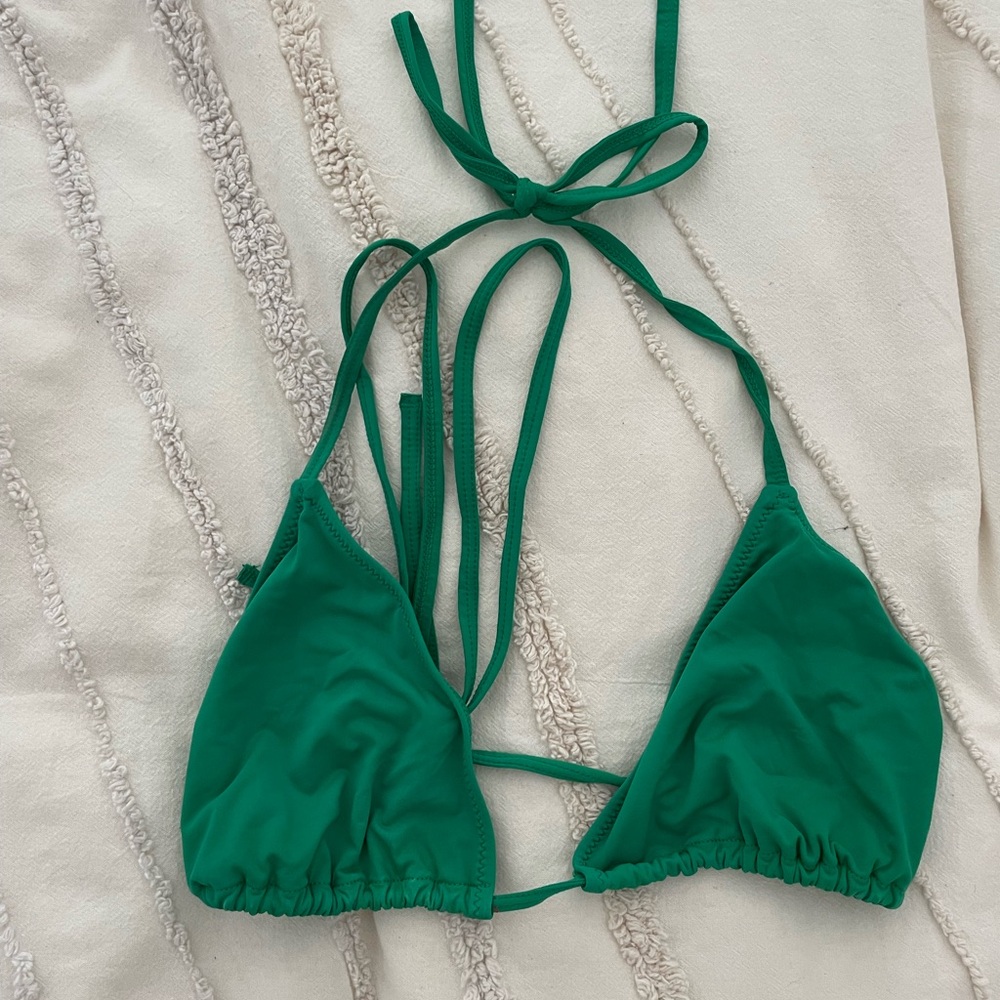 Green Triangle Bikini Top